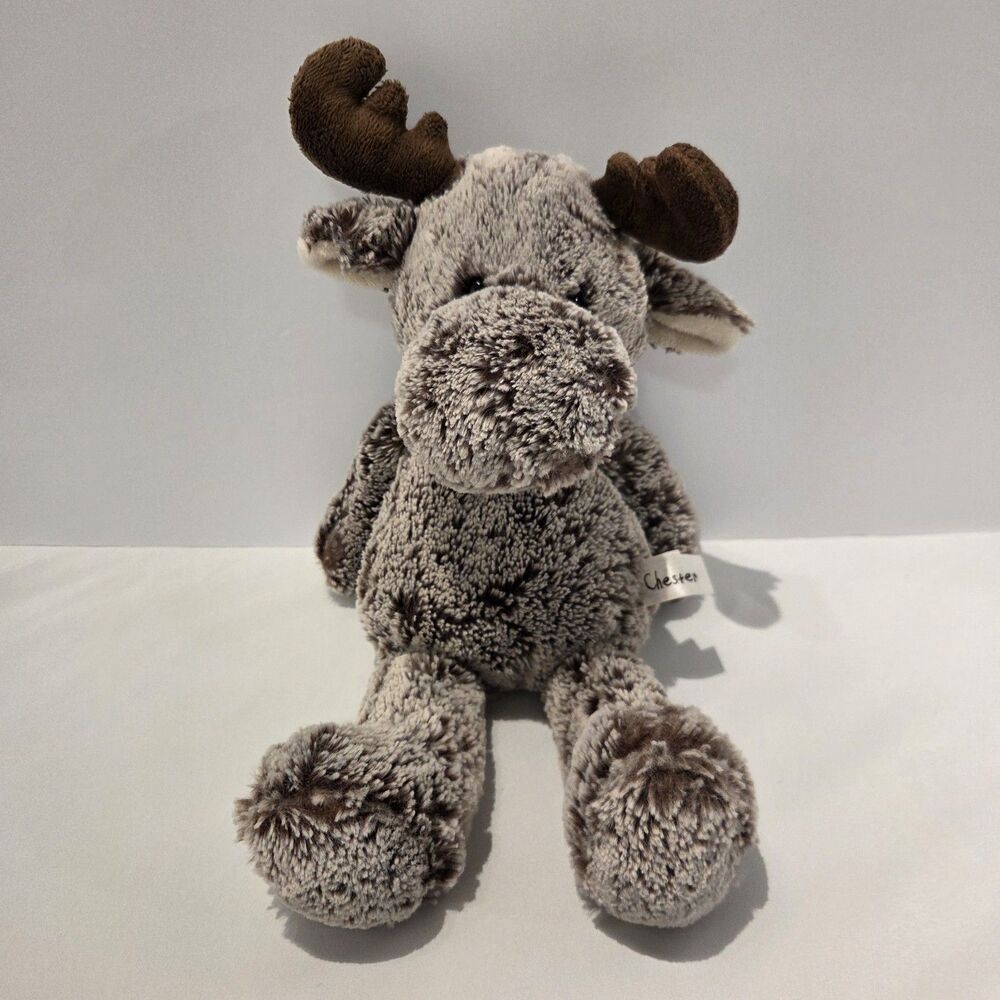 Aurora Moose with Antlers Chester Cuddly Plush Stuffed Animal Brown 14" Rare